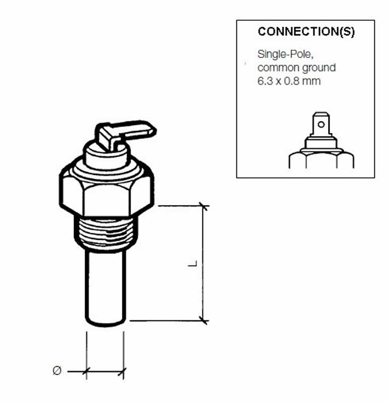 VDO Dual Station Coolant temperature sender 120°C